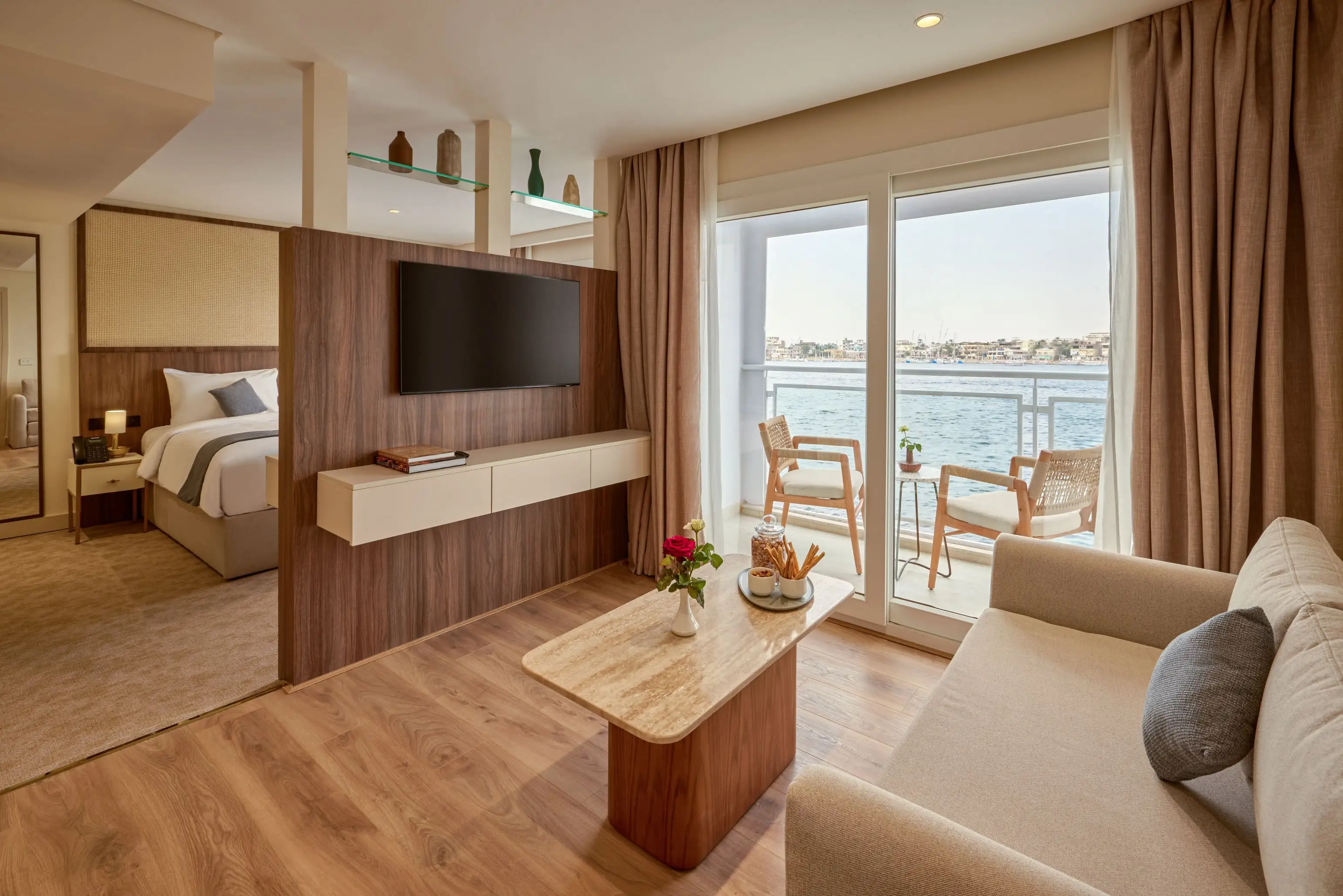 Royal Balcony Suite with private terrace on a luxury Nile cruise in Egypt